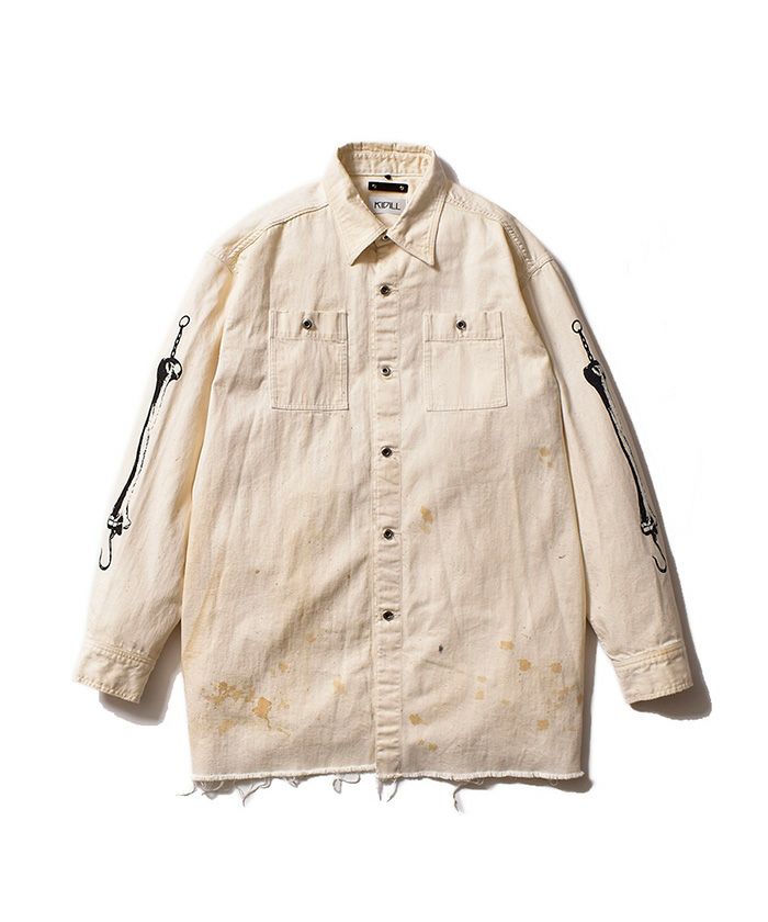 KIDILL＞OVERSIZED DENIM SHIRT - DISTRESSED DENIM | MAKES ONLINE STORE