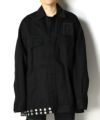 ＜RAF SIMONS＞Big fit jacket with leather fringes and studs