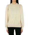 ＜HYKE＞CREW NECK SWEATER WITH SHEER SLEEVES