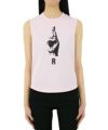 ＜RAF SIMONS＞Sleeveles tight fit top with R hand sign print