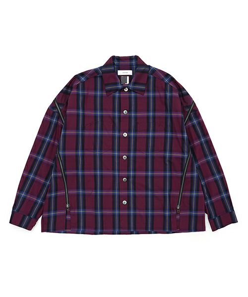 ＜FACETASM＞ZIPPED CHECK SHIRT