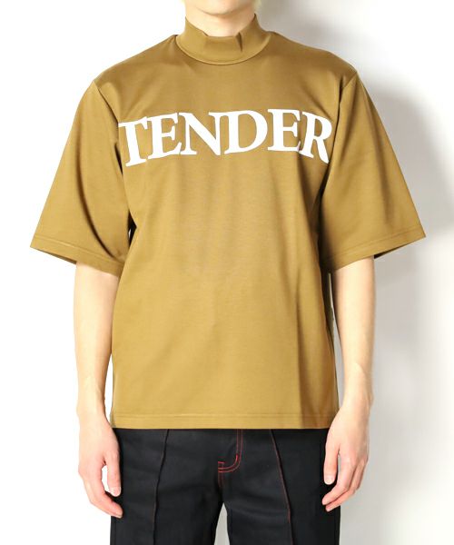 TENDER PERSON テンダーパーソン 23SS LOGO MOCKNECK TEE ロゴ モックネック Tシャツ カーキ Size 4