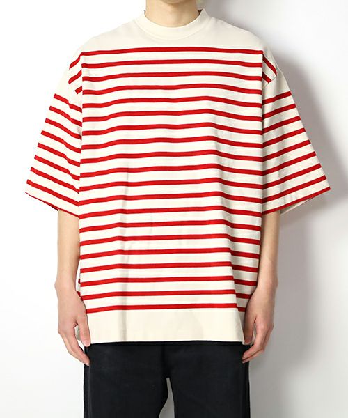 ＜blurhmsROOTSTOCK＞Border Harf-sleeve Tee