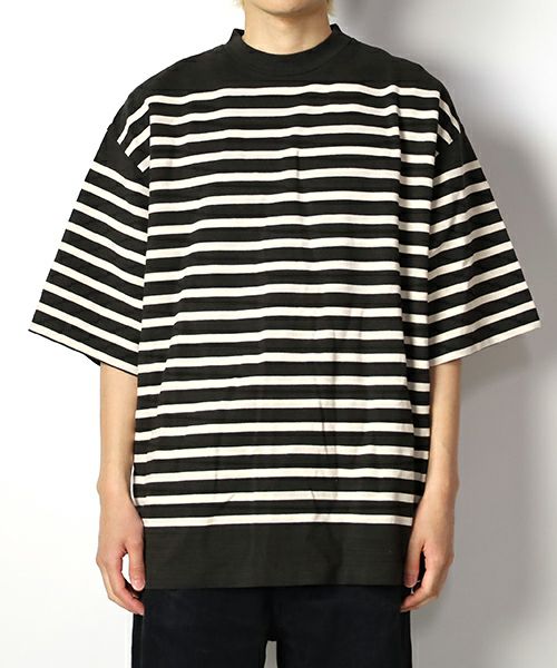 ＜blurhmsROOTSTOCK＞Border Harf-sleeve Tee