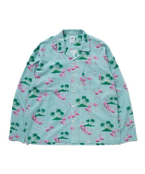 ＜BEDWIN＆THE HEARTBREAKERS＞L/S OPEN COLLAR ALOHA SHIRT "ROGERS"