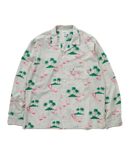 ＜BEDWIN＆THE HEARTBREAKERS＞L/S OPEN COLLAR ALOHA SHIRT "ROGERS"