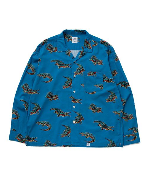 ＜BEDWIN＆THE HEARTBREAKERS＞L/S OPEN COLLAR ALOHA SHIRT "ROGERS"