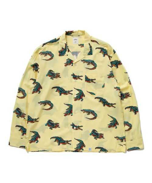 ＜BEDWIN＆THE HEARTBREAKERS＞L/S OPEN COLLAR ALOHA SHIRT "ROGERS"