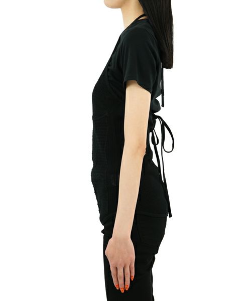 Mame Kurogouchi＞Openwork Lace-up Knitted Top | MAKES ONLINE STORE