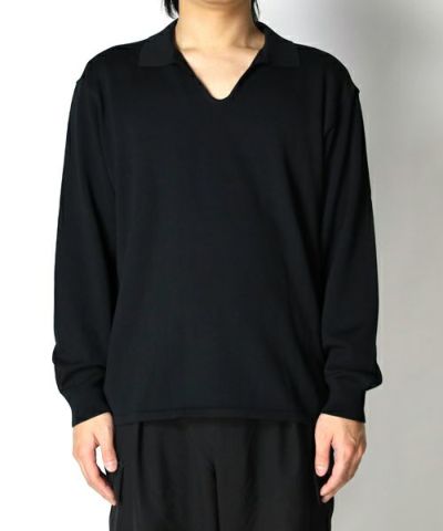 新品　gim context スキッパー　ポロシャツ　ニット　半袖　M 日本製 GIM (ジム) 天竺 半袖 スキッパー ニットポロシャツ メンズ M L