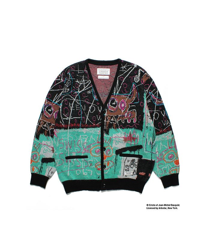 ＜WACKO MARIA＞JEAN-MICHEL BASQUIAT / JACQUARD CARDIGAN (TYPE-2)