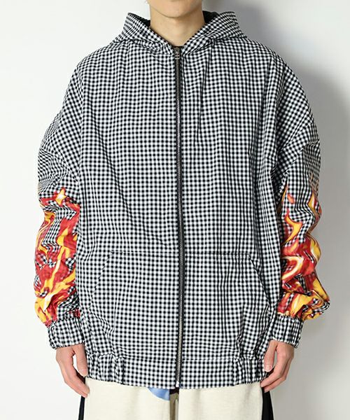 ＜TENDER PERSON＞GINGHAM ZIP UP HOODIE