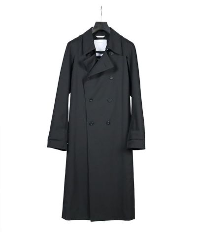 OVERCOAT＞Raglan Sleeve Overcoat With Two Way Collar In Wool Serge