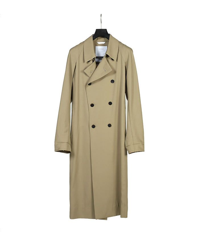 OVERCOAT＞Raglan Sleeve Overcoat With Two Way Collar In Wool Serge 