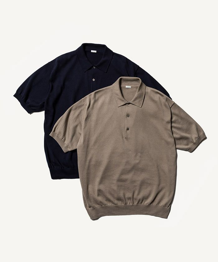  ＜A.PRESSE＞Cotton Knit S/S Polo Shirts
