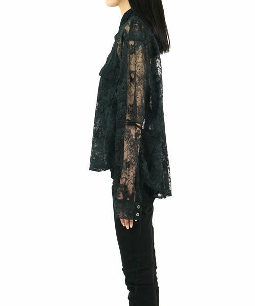 Midorikawa 23SS Lace pullover shirt ブラック Midorikawa 23SS Lace pullover shirt ブラック
