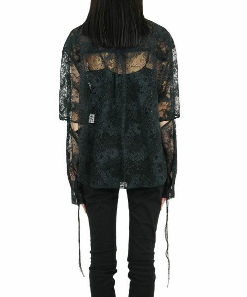 Midorikawa 23SS Lace pullover shirt ブラック
