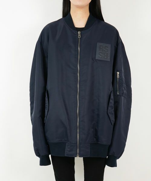 ＜RAF SIMONS＞classic bomber with leather patch