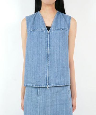 ＜GABRIELA COLL GARMENTS＞DINIM ZIPPER VEST