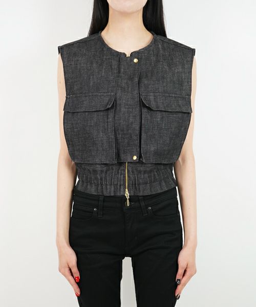 ＜VERONIQUE LEROY＞SLEEVE SHORT ELASTIC WAIST JACKET