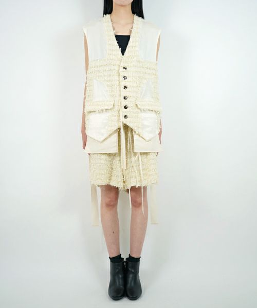 ＜Midorikawa＞FANCY TWEED LAME VEST(MID23SS-VT01)