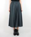 ＜ATON＞MICRO COTTON SATIN GATHERED SKIRT