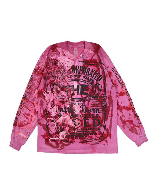 トップス THE INCORPORATED USED LS T-SHIRT PINK L The Incorporated＞