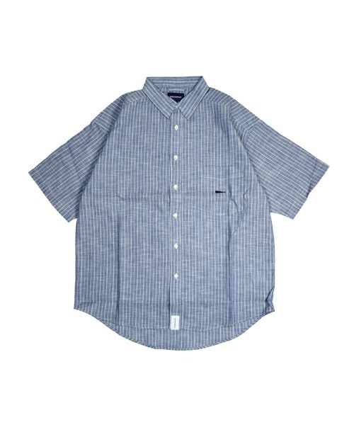 ＜DESCENDANT＞KENNEDY'S CHAMBRAY SHIFT STRIPE SS SHIRT