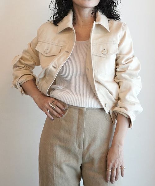 ＜CECILIE BAHNSEN＞SEAN JACKET DENIM APPLIQUE(ECRU)