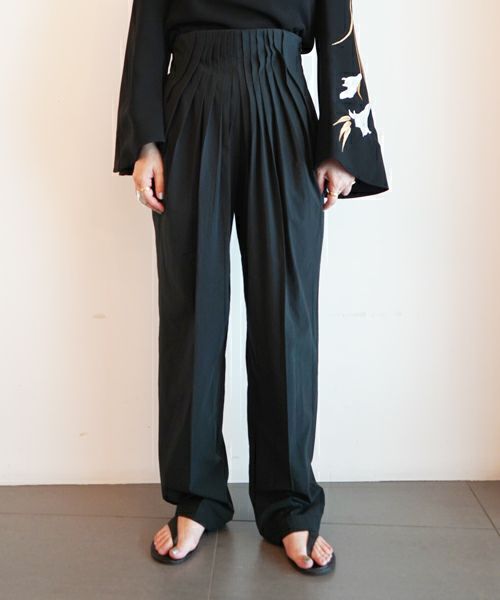 ＜Mame Kurogouchi＞Dry Touch Cotton High Waisted Trousers