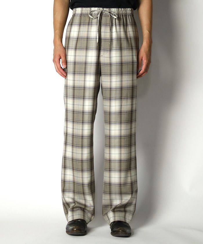 AURALEE＞SUPER LIGHT WOOL CHECK EASY SLACKS | MAKES ONLINE STORE