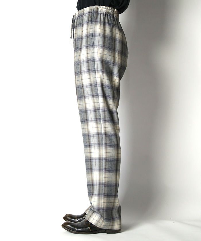 AURALEE＞SUPER LIGHT WOOL CHECK EASY SLACKS | MAKES ONLINE STORE