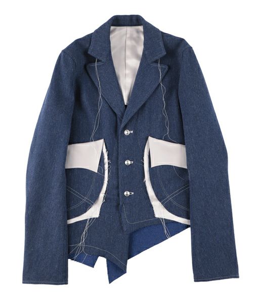 ＜sulvam＞Wool-denim long sleeve jacket