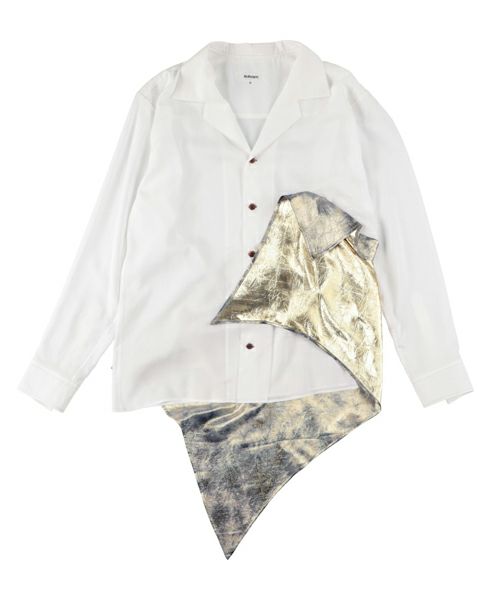 ＜sulvam＞Open collar drape shirt