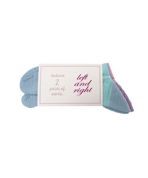 ＜babaco＞2 pairs of words "LEFT AND RIGHT"(MINT BLUE/LAVENDER)