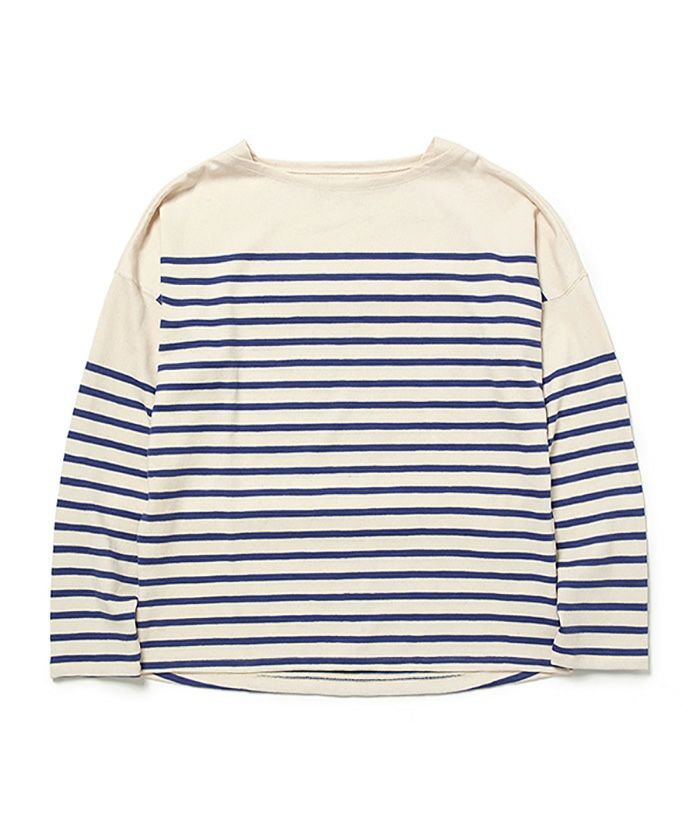 nonnative＞DWELLER BOAT NECK L/S TEE COTTON JERSEY BORDER | MAKES