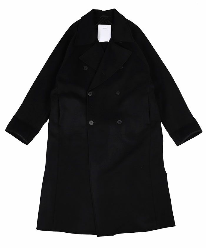 RAGLAN SLEEVE DOUBLE BREASTED OVERCOAT WITH BELT IN DOUBLE FACE BEAVER WOOL