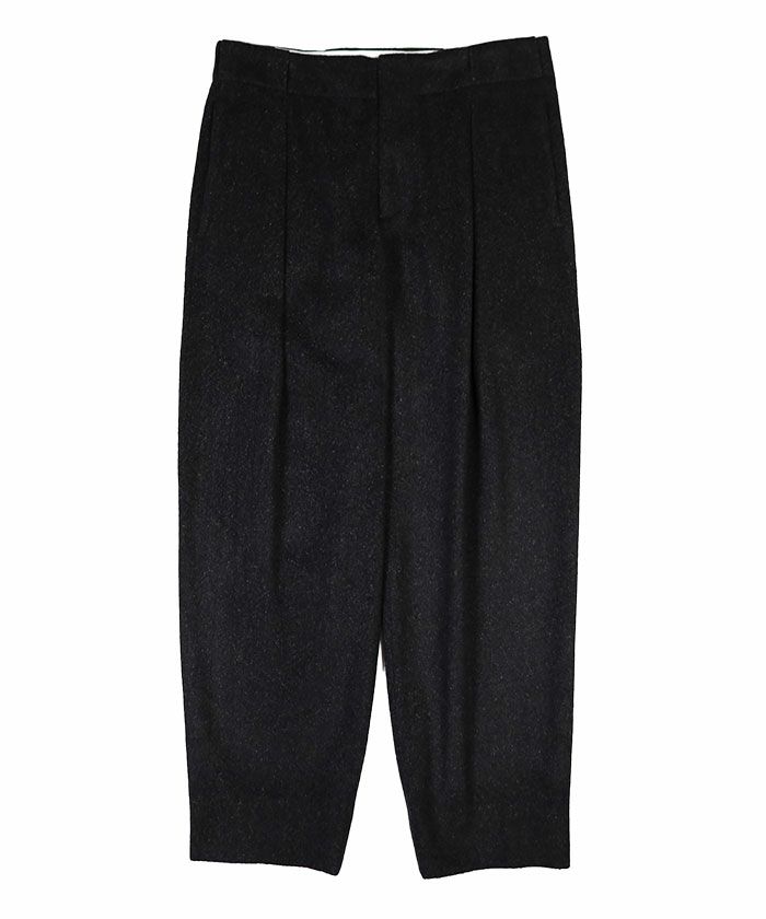 PLEATED TROUSER WITH LOOPS IN WOOL FLANNEL