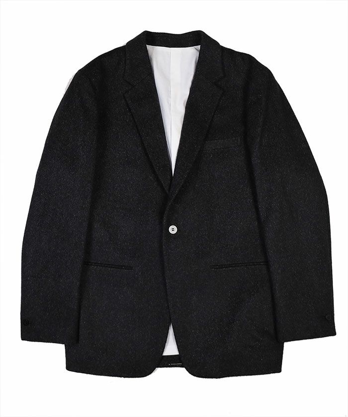 SINGLE BREASTED JACKET WITH NOTCHED COLLAR IN WOOL FLANNEL