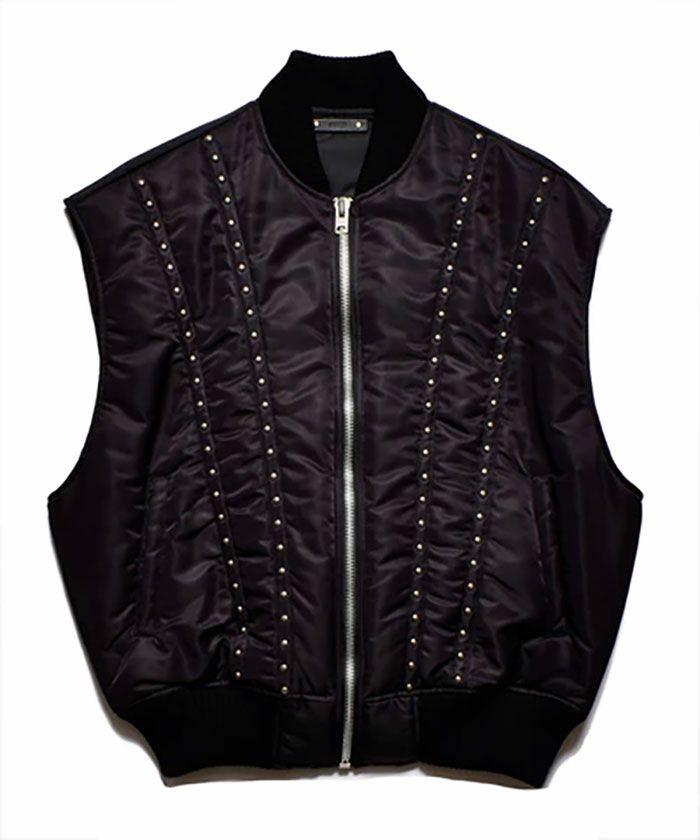 MINEDENIM＞Studs Trimmimg Padding Vest | MAKES ONLINE STORE