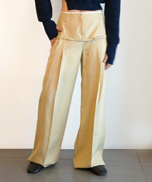 ＜JACQUEMUS＞Le pantalon Criollo(Belted wide-leg pants)