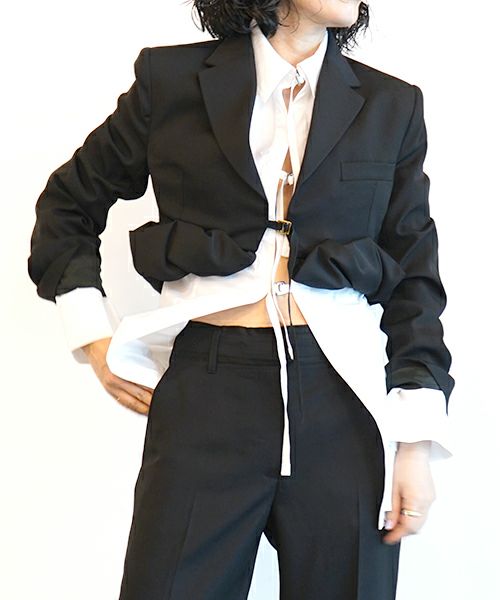 ＜JACQUEMUS＞La veste Croissant(Rolled bolero blazer.)