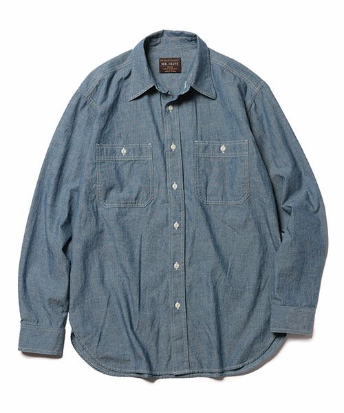 ＜MR.OLIVE＞5oz VINTAGE CHAMBRAY / UTILITY SHIRT