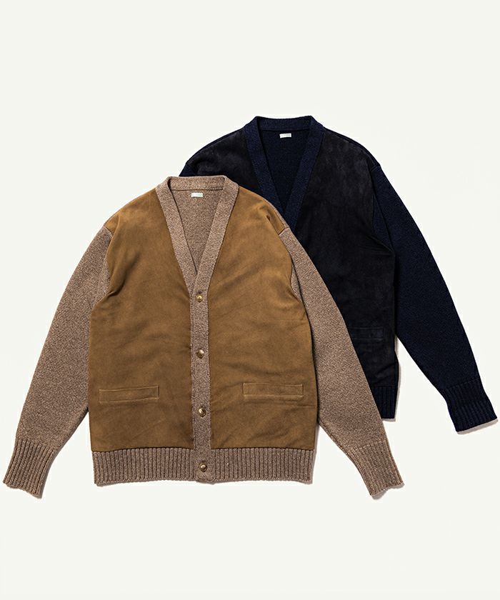 A.PRESSE＞Cashmere Suede Combination Cardigan | MAKES ONLINE STORE