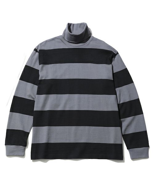 ＜TapWater＞Wide Border Turtle Neck L/S Tee