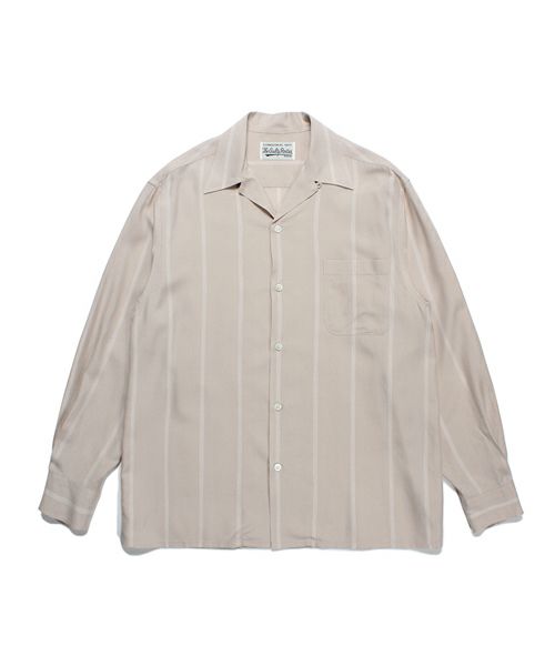 ＜WACKO MARIA＞STRIPED OPEN COLLAR SHIRT (TYPE-2)