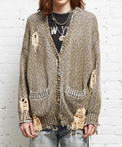 R13＞DISTRESSED JUMBO CARDIGAN | MAKES ONLINE STORE