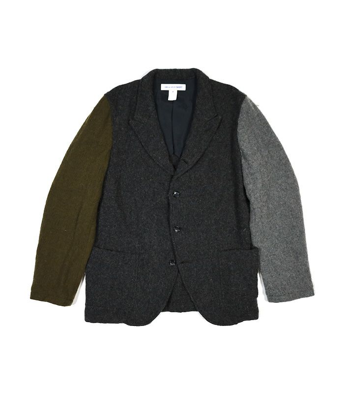 ＜COMMEdesGARCONS SHIRT＞WOOL NYLON SERGE GARMENT MILLED JACKET (FL-J004-051)