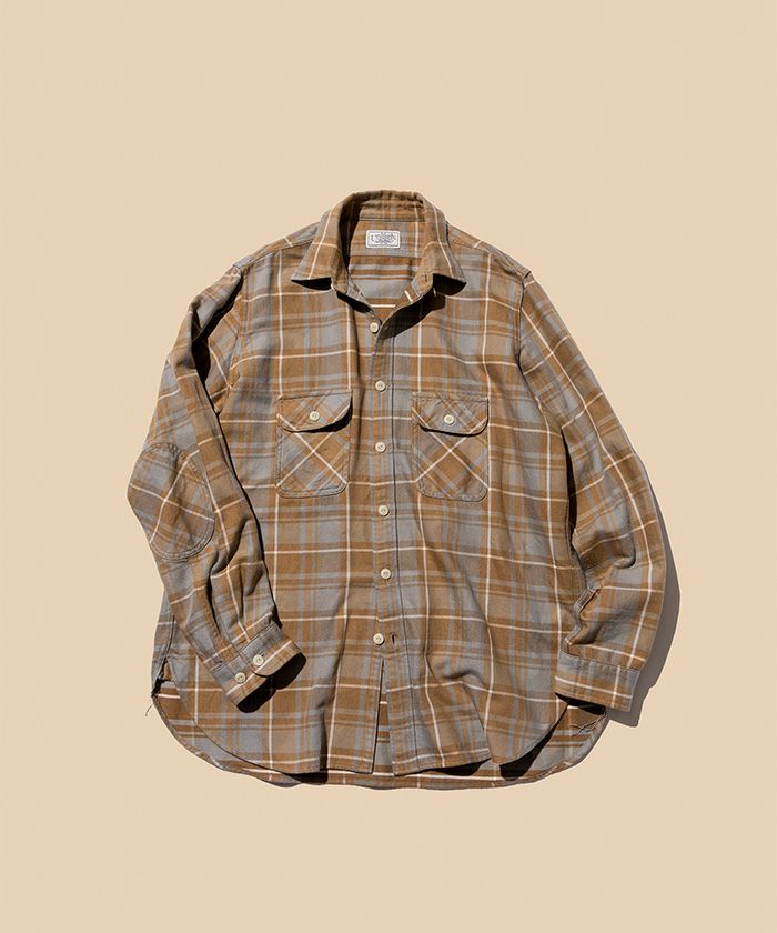 肩幅47㎝unlikely Elbow Patch Flannel Work Shirts