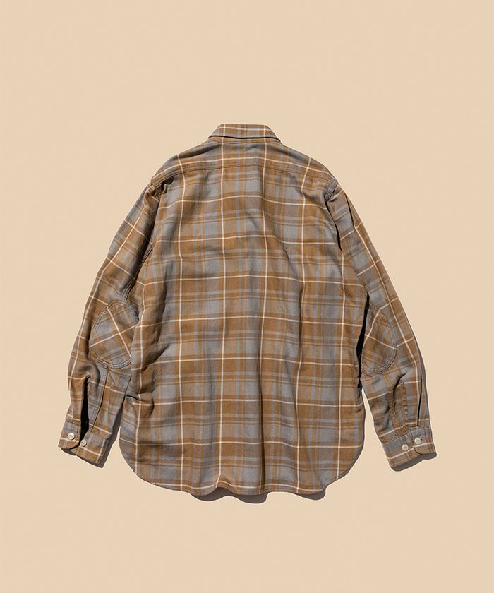 ＜Unlikely＞Unlikely Elbow Patch Flannel Work Shirts Tweed
